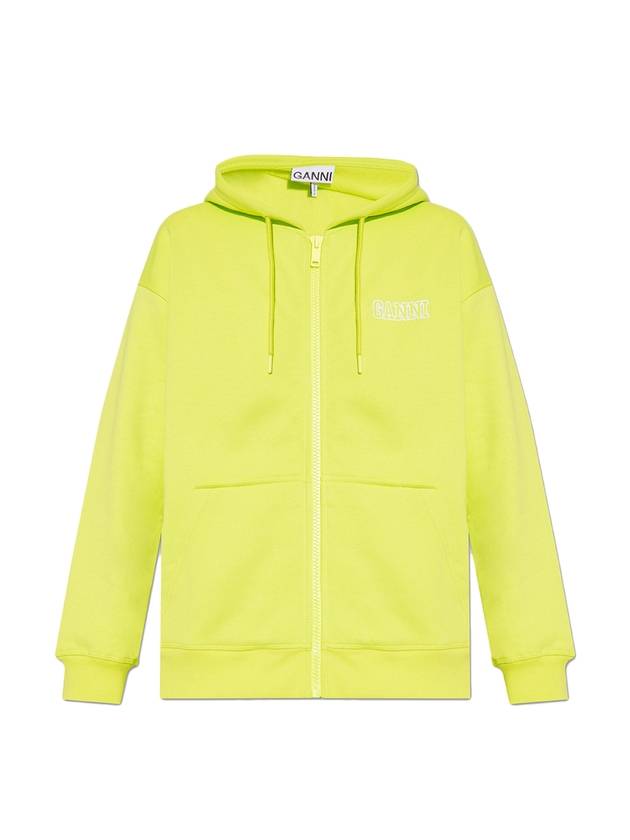 logo zipper hood zip-up - GANNI - BALAAN 1