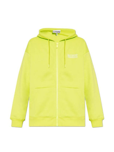 logo zipper hood zip-up - GANNI - BALAAN 1