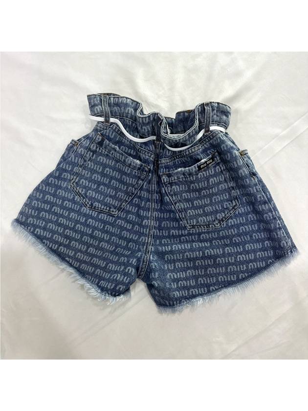 24 Miumiu Women s Printed Logo Denim Short Pants Shorts - MIU MIU - BALAAN 9