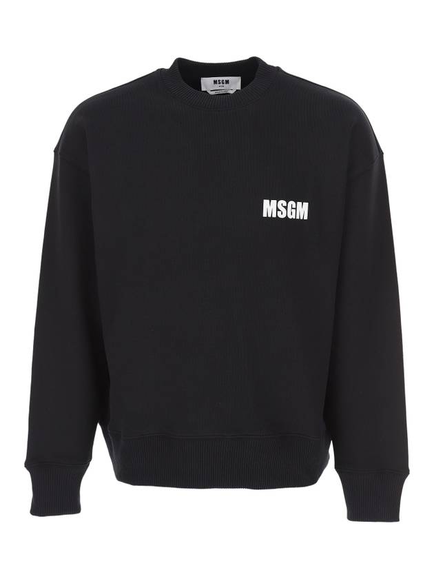 Back Logo Print Cotton Sweatshirt Black - MSGM - BALAAN 2