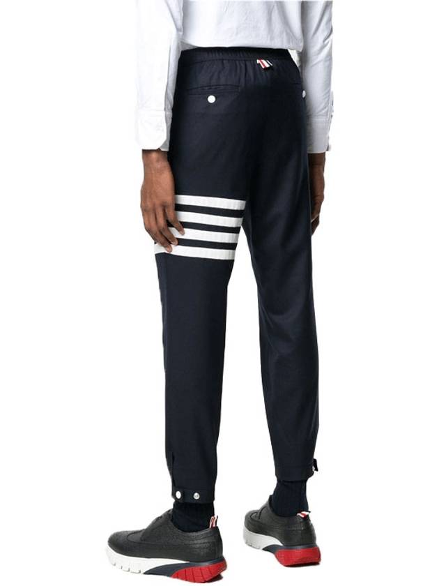 Snap Front Elastic Track Pants Navy - THOM BROWNE - BALAAN 6