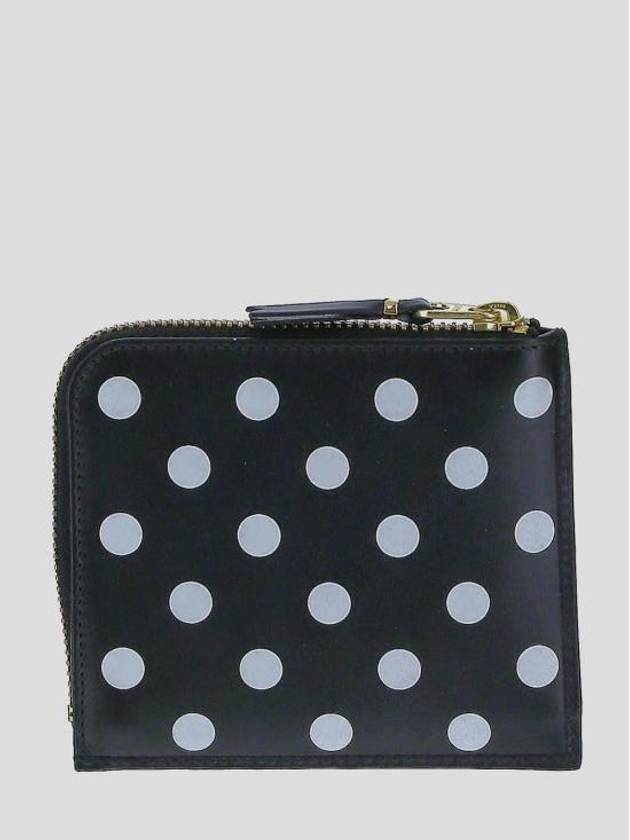 Polka Dot Leather Half Zipper Card Wallet SA3100PD BLACK - COMME DES GARCONS - BALAAN 2