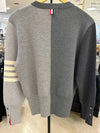 Diagonal Merino Wool Knit Top Grey - THOM BROWNE - BALAAN 3