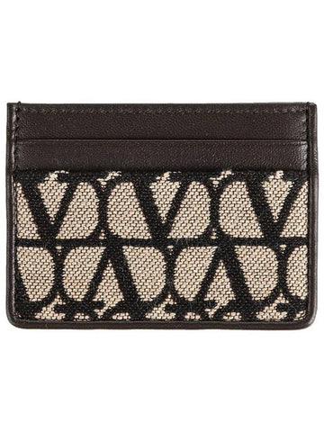 Toile Iconographe Card Wallet Brown - VALENTINO - BALAAN 1