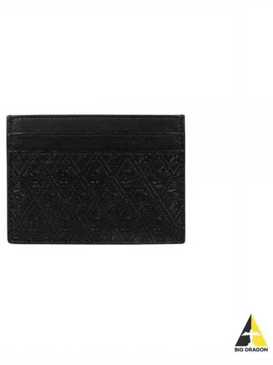 Monogram Pineapple Print Card Wallet Black - SAINT LAURENT - BALAAN 2