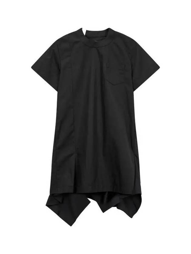 Women s Pleated Hem Poplin Top Black - SACAI - BALAAN 1