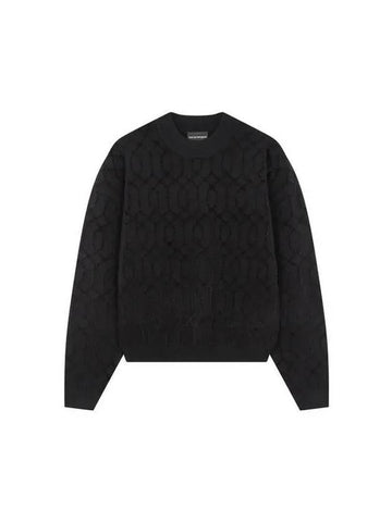 Women s Flock Line Drop Shoulder Knit Black 271669 - EMPORIO ARMANI - BALAAN 1