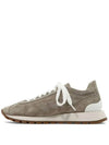 Chain Suede Low Top Sneakers Beige - BRUNELLO CUCINELLI - BALAAN 3