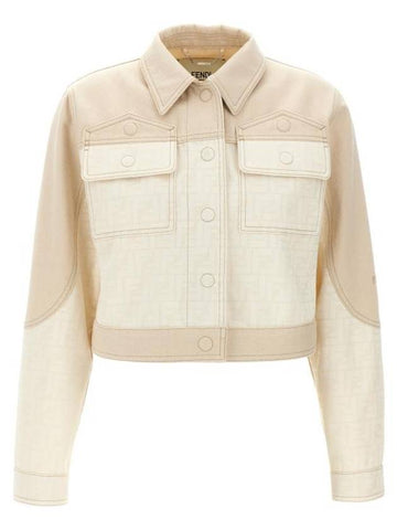 FF Blouson Jean Denim Jacket White - FENDI - BALAAN 1