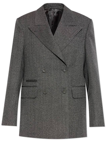 Officine Generale Woolen Blazer, Women's, Grey - OFFICINE GENERALE - BALAAN 1