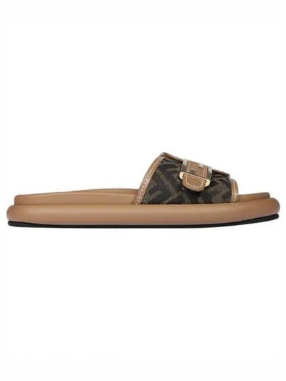 FF Baguette Slide Slippers Brown - FENDI - BALAAN 2