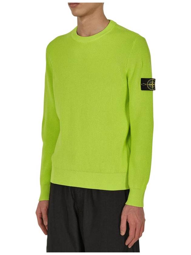 Men's Ribbed Soft Cotton Crewneck Knit Top Lemon - STONE ISLAND - BALAAN 3