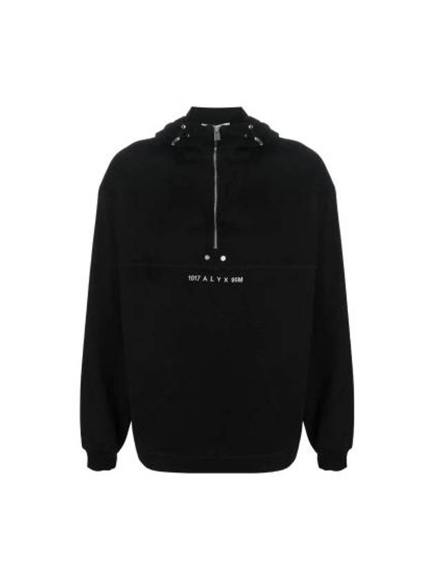 Embroidered Logo Half-Zip Hoodie Black - 1017 ALYX 9SM - BALAAN 2