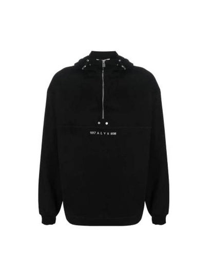 Embroidered Logo Half-Zip Hoodie Black - 1017 ALYX 9SM - BALAAN 2