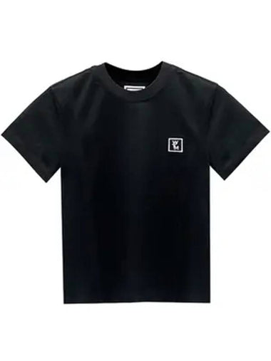 Back Logo Cotton Short Sleeve T-shirt Black - WOOYOUNGMI - BALAAN 1