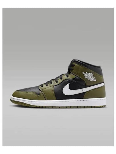 Air Jordan 1 Mid High Top Sneakers Medium Olive - NIKE - BALAAN 2