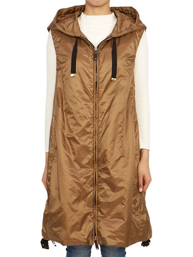 Women's Greengi Water Resistant Technical Canvas Vest Caramel - MAX MARA - BALAAN 3