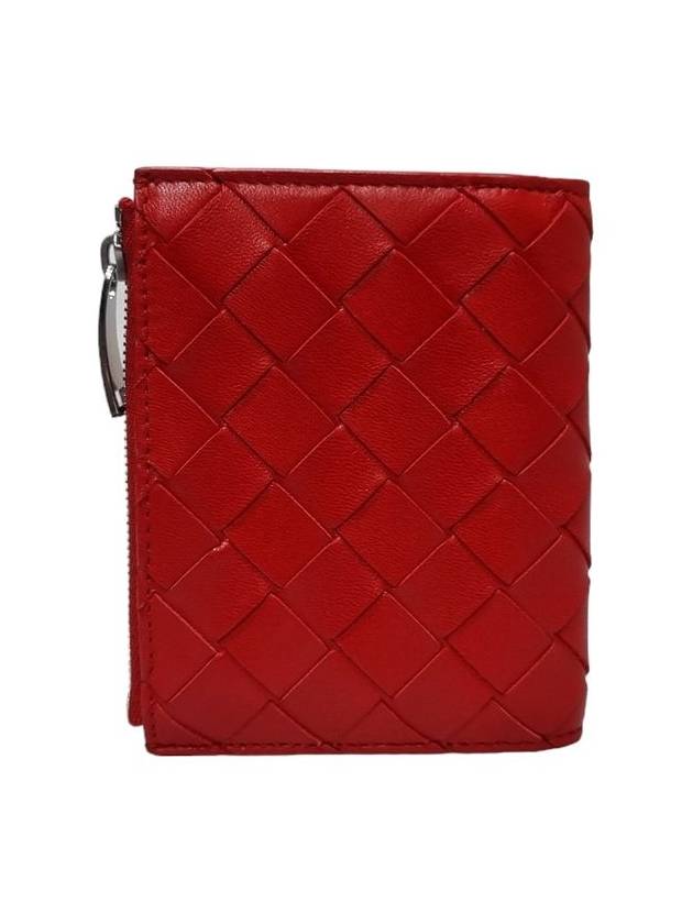 Women s 608059 Red Intrecciato Half Wallet - BOTTEGA VENETA - BALAAN 3