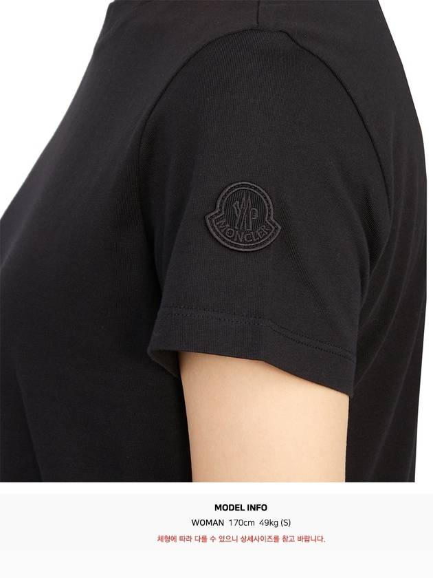 Women's Logo Patch Cotton Short Sleeve T-Shirt Black - MONCLER - BALAAN 9