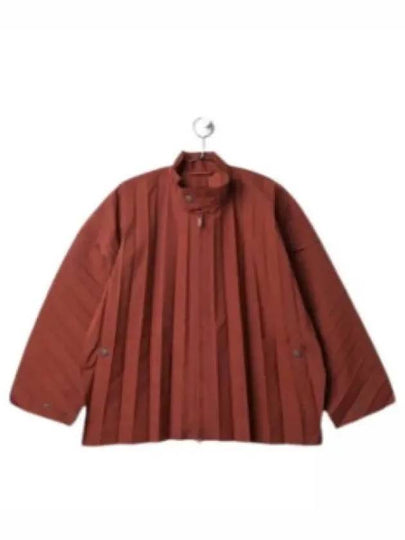 High Neck Zip Up Jacket Brown - ISSEY MIYAKE - BALAAN 2