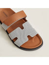 Chypre Canvas Calfskin Sandals Pronoir Natural - HERMES - BALAAN 5