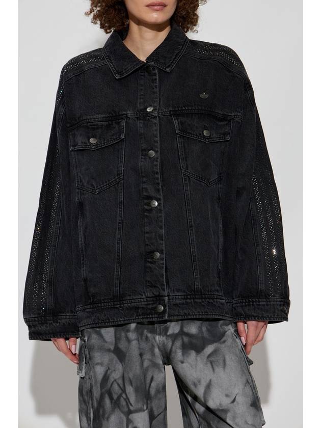 ADIDAS Originals Denim Jacket With Shimmering Sequins, Women's, Black - ADIDAS ORIGINALS - BALAAN 3