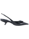 Brushed Leather Slingback Heels Black - PRADA - BALAAN 2