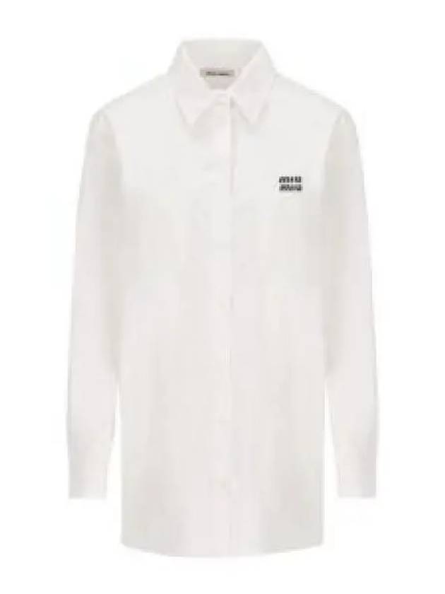 Chest Logo Popolin Shirt MK1754 10RG F0009 - MIU MIU - BALAAN 2