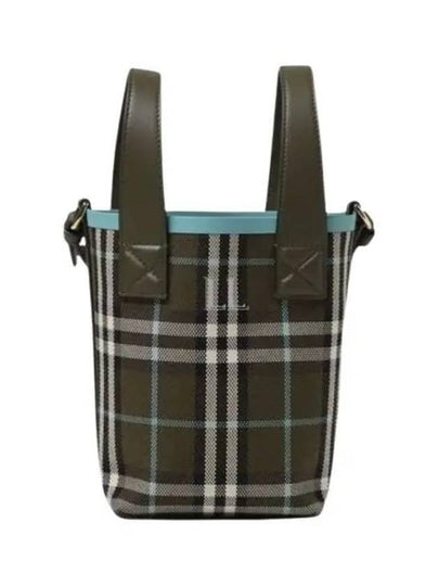 Mini London Check Tote Bag Olive - BURBERRY - BALAAN 2