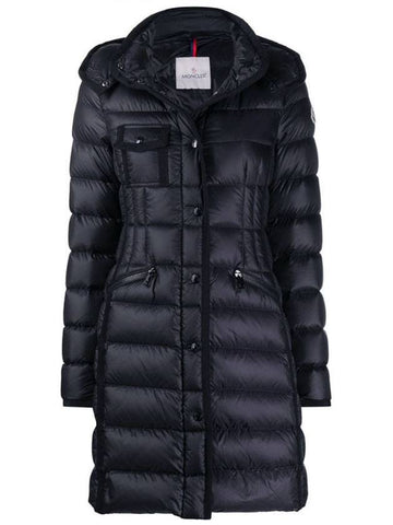 Hermine Hood Down Long Padding Navy - MONCLER - BALAAN 1