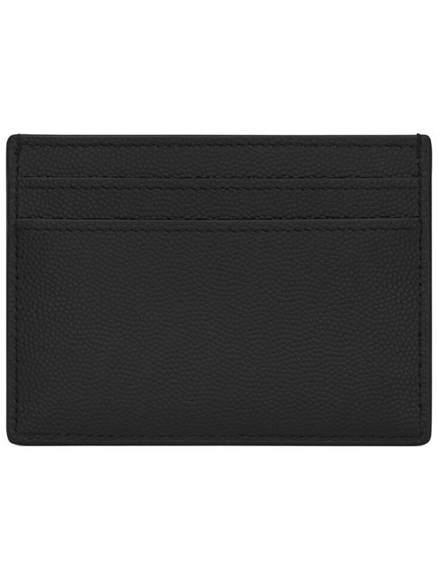 Monogram Caviar Leather Card Wallet Black - SAINT LAURENT - BALAAN 6