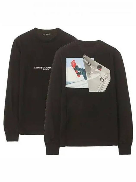 Snowboarder Zeus Loose Regular Long Sleeve T-Shirt Black - NEIL BARRETT - BALAAN 2