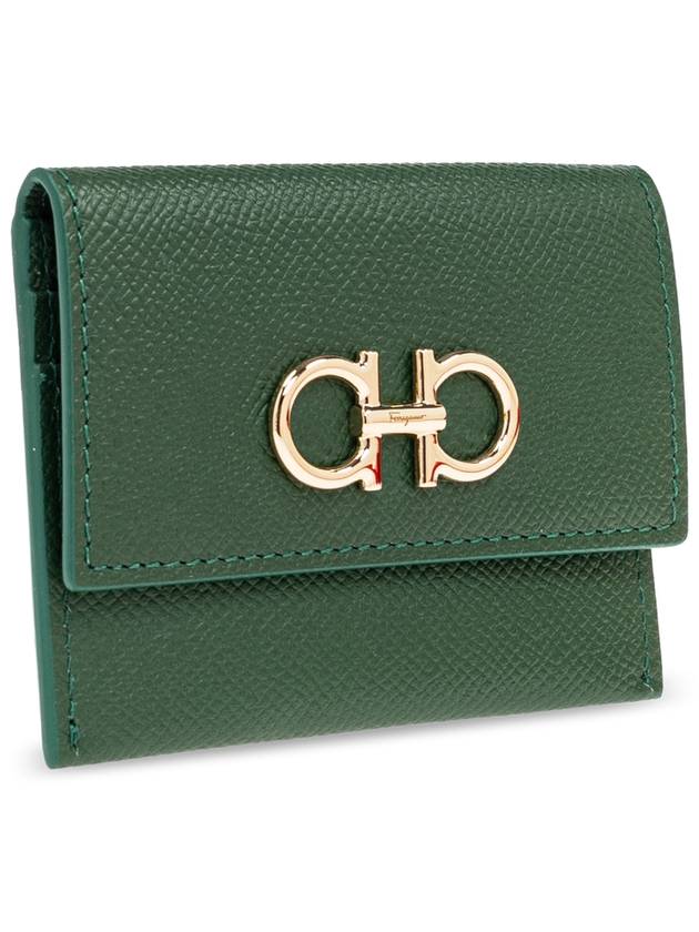 FERRAGAMO Leather Card Case, Women's, Green - SALVATORE FERRAGAMO - BALAAN 4