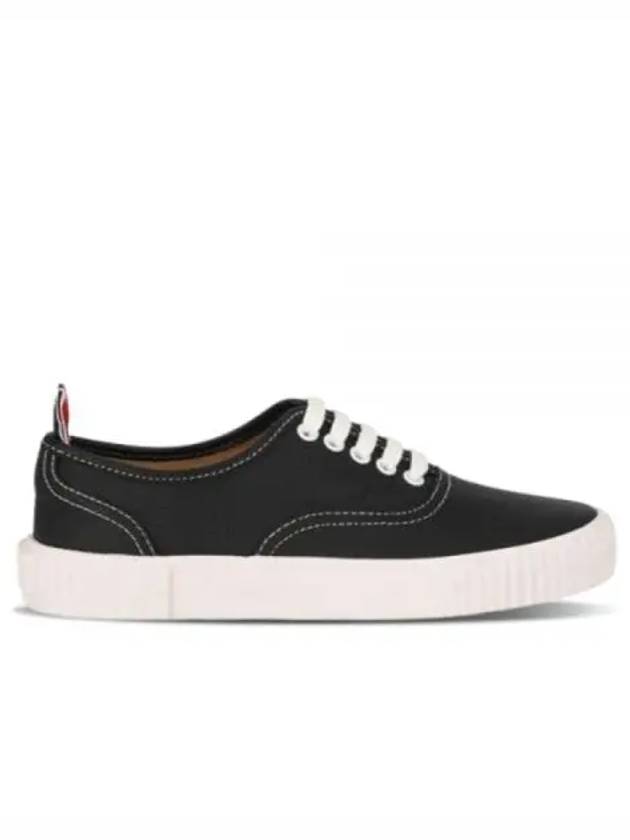 Heritage Leather Low Top Sneakers Black - THOM BROWNE - BALAAN 2