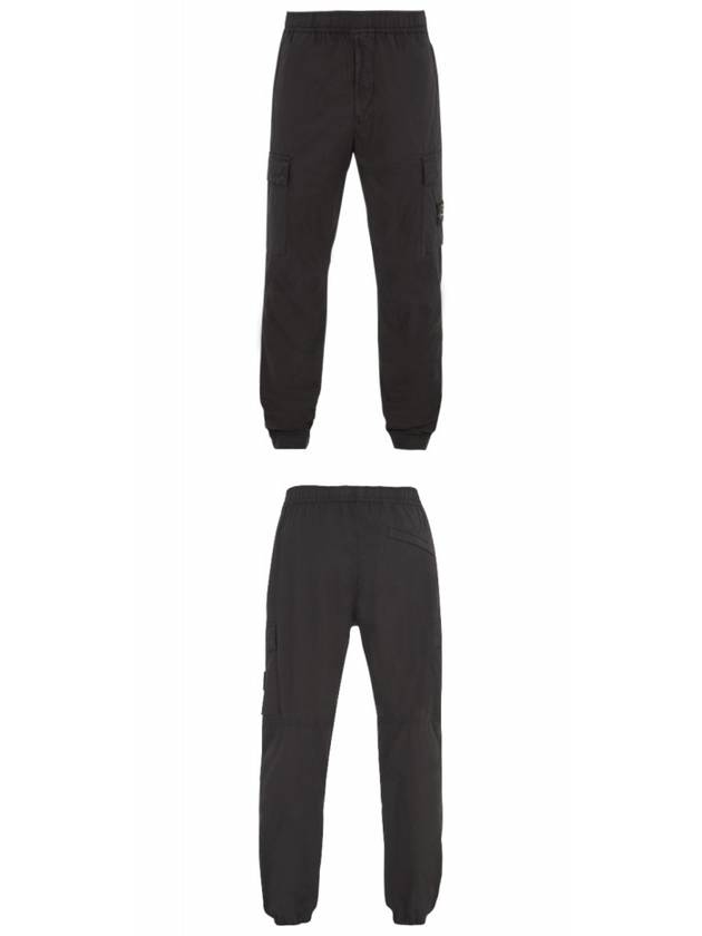 Stretch Cotton Tela Paracadute Cargo Straight Pants Black - STONE ISLAND - BALAAN 5