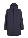 Shell R Long Hooded Jacket Blue - CP COMPANY - BALAAN.