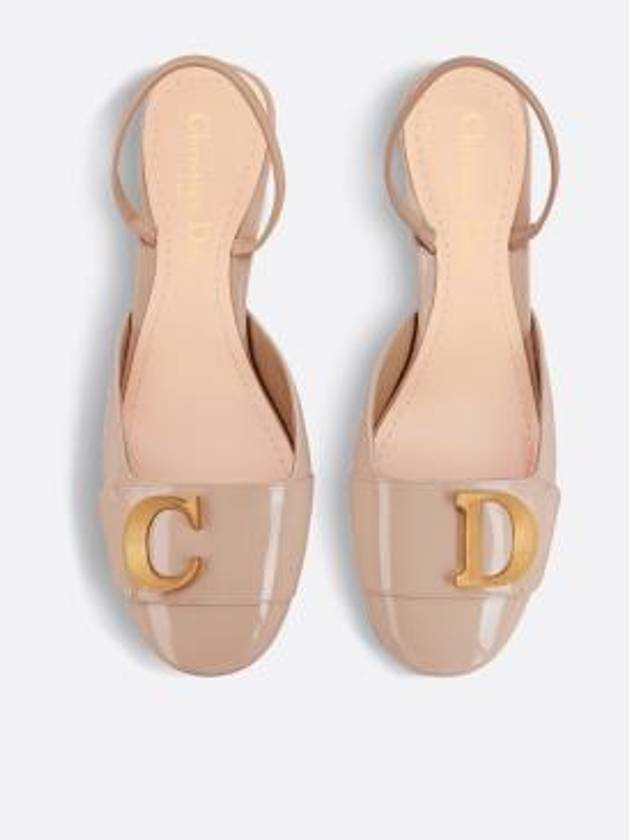 C'est Patent Calfskin Slingback Pumps Nude - DIOR - BALAAN 3