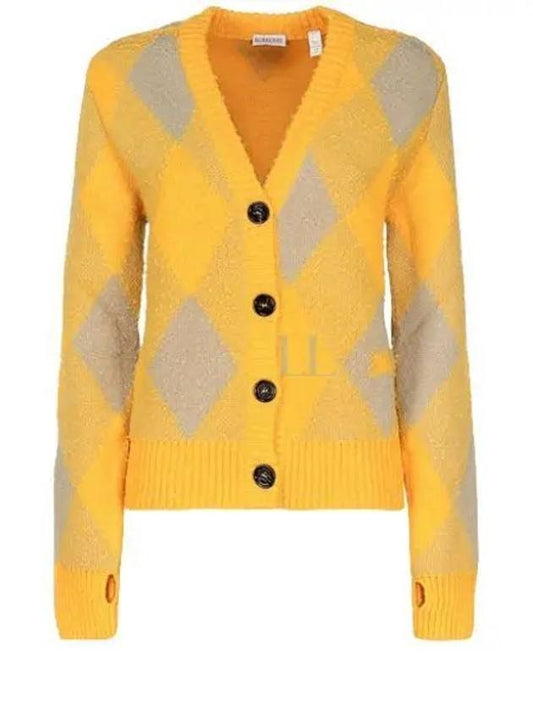 Argyle Wool Cardigan Yellow - BURBERRY - BALAAN 2