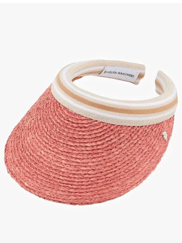 HAT50265 PONUS Bianca Pomelo Nougat Striped Visor Sun Cap - HELEN KAMINSKI - BALAAN 3