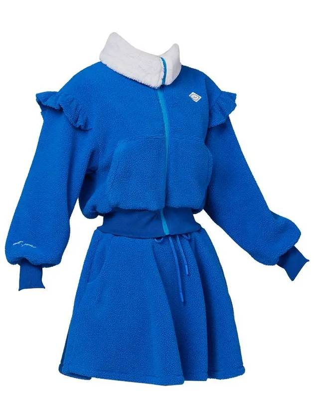 Golf Wear Fleece Frill Zip-Up Set Blue - J JANE - BALAAN 3