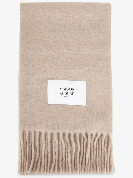 Men s Logo Dark Beige Muffler LW06206WA0022 DB - MAISON KITSUNE - BALAAN 1