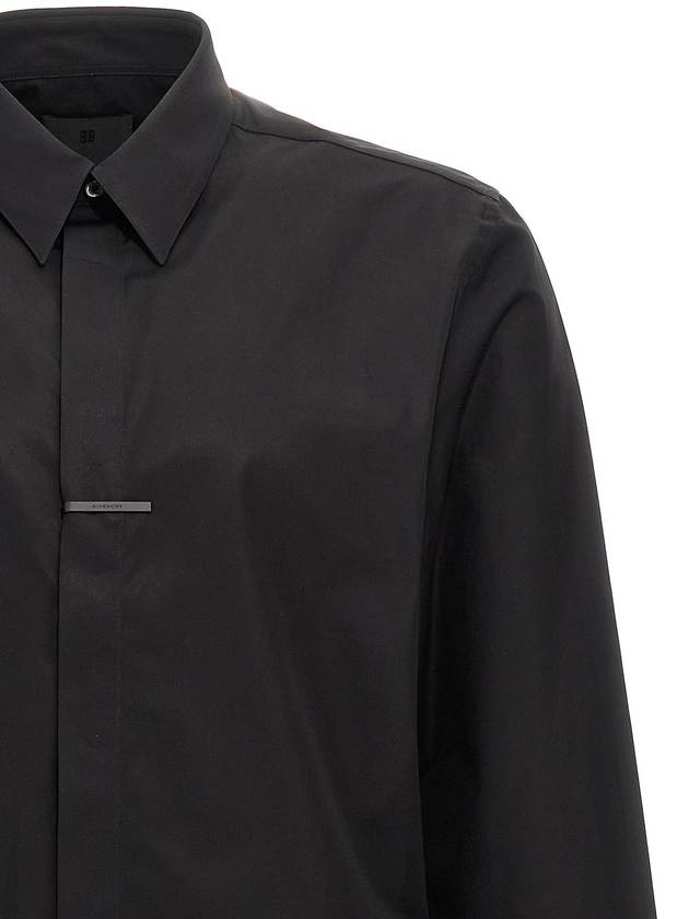 Classic Fit Poplin Long Sleeve Shirt Black - GIVENCHY - BALAAN 4