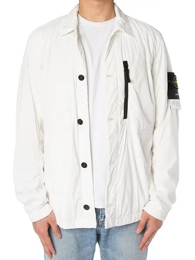 Skin Touch Nylon Garment Dyed Jacket White - STONE ISLAND - BALAAN 3