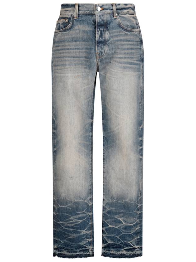 STRAIGHT-FIT JEANS WITH FRAYED BOTTOM - AMIRI - BALAAN 1