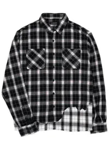 Classic Logo Layered Check Shirt Black - BLACKBLOND - BALAAN 1