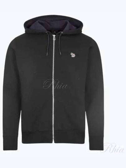 Zebra Logo Cotton Zip Up Hoodie Black - PAUL SMITH - BALAAN 2