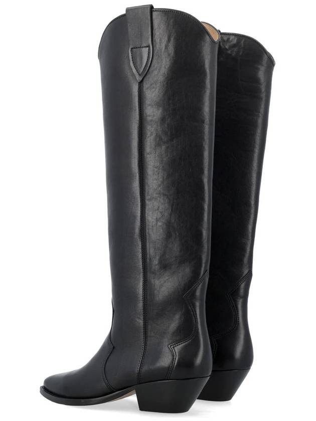 Denvee  Leather Long Boots Black - ISABEL MARANT - BALAAN 5