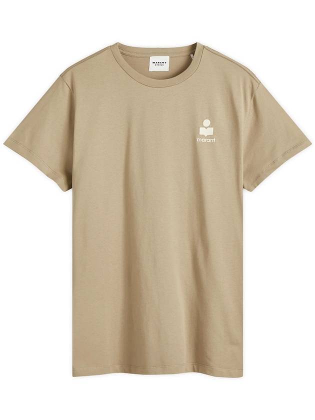 Aby logo short sleeve t shirt light khaki - ISABEL MARANT ETOILE - BALAAN 1