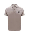 Stretch Cotton Pique Short Sleeve Polo Shirt  Dove Grey - STONE ISLAND - BALAAN 2