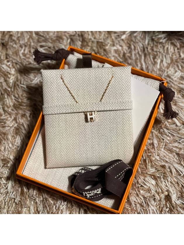 Mini Pop H Pendant Rose Gold & Blanc - HERMES - BALAAN 4